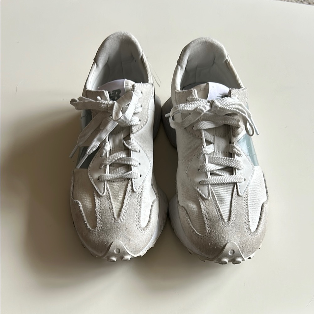 White and Gray Athletic Sneakers